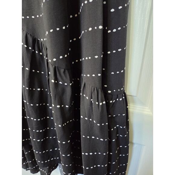 ViX Paula Hermanny New Black White Dot Bow Ruffle Tiered Hem Maxi Dress, Size XS - Picture 7 of 14